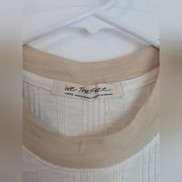 Free People We The Free Cream White Ribbed Tank Top Racerback Size Large - Picture 2 of 4